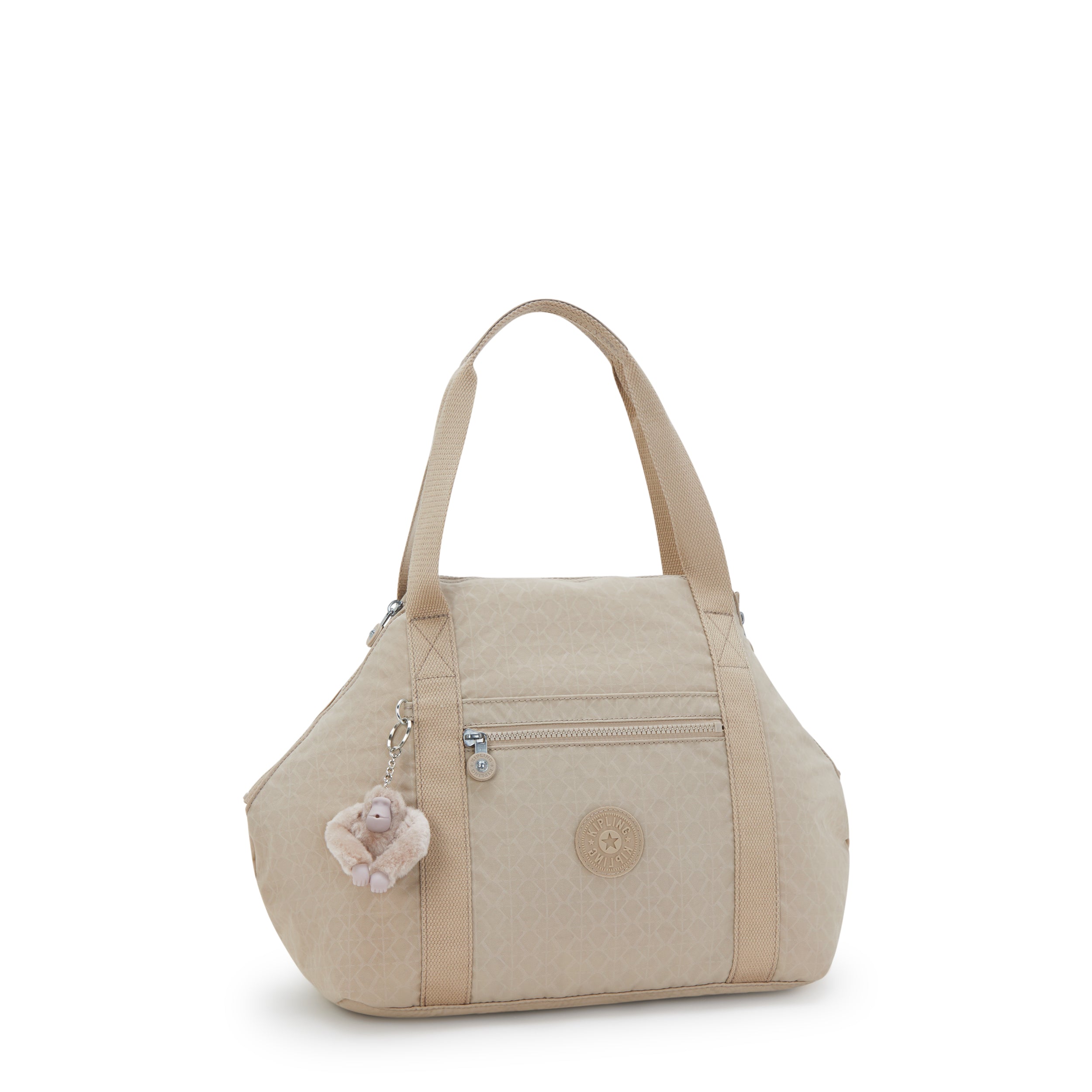 Kipling Art Signature Beige Embossed Tote Bag 21091-96A