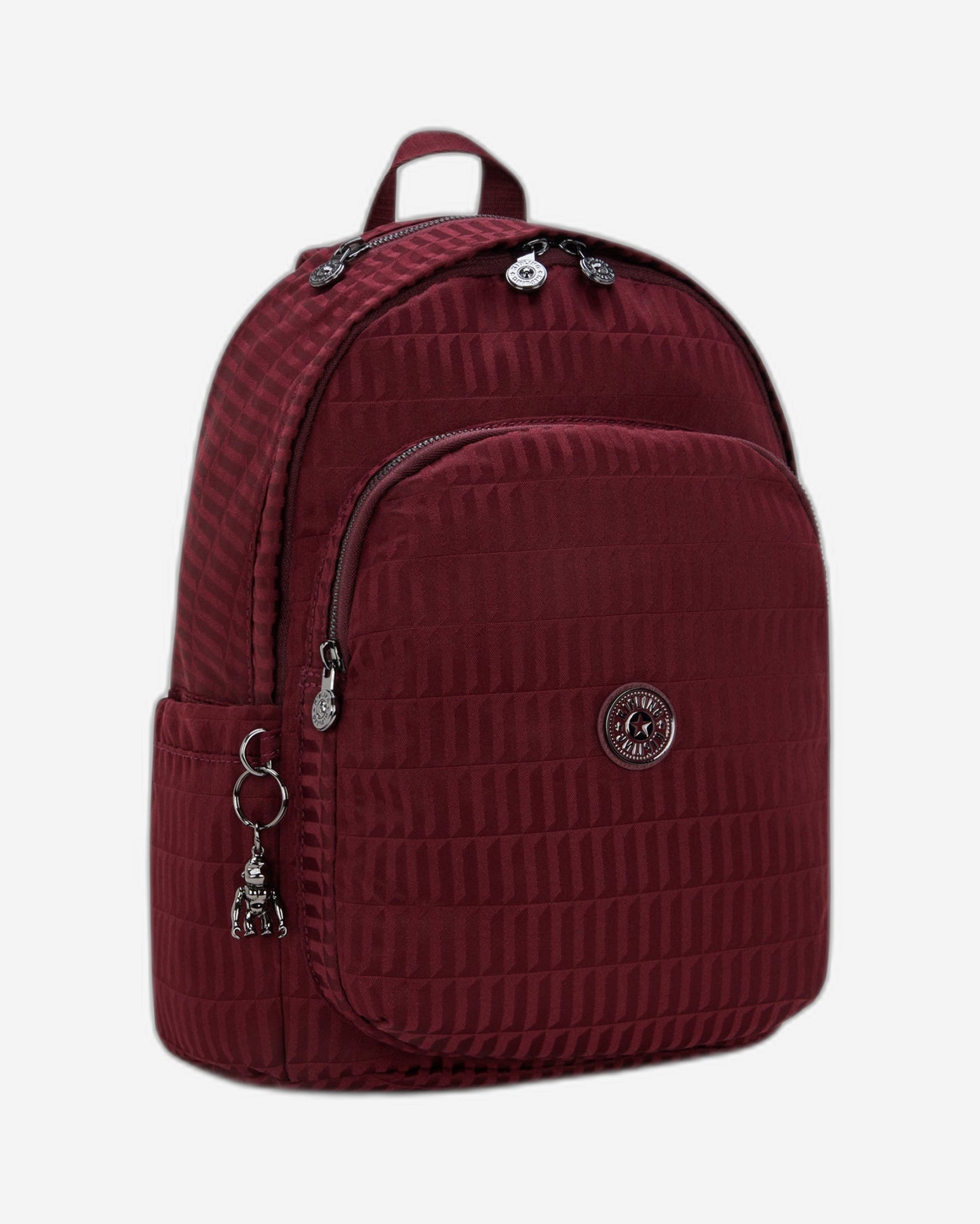Kipling Delia Maroon Tile Jq Medium Backpack I3149-9HX