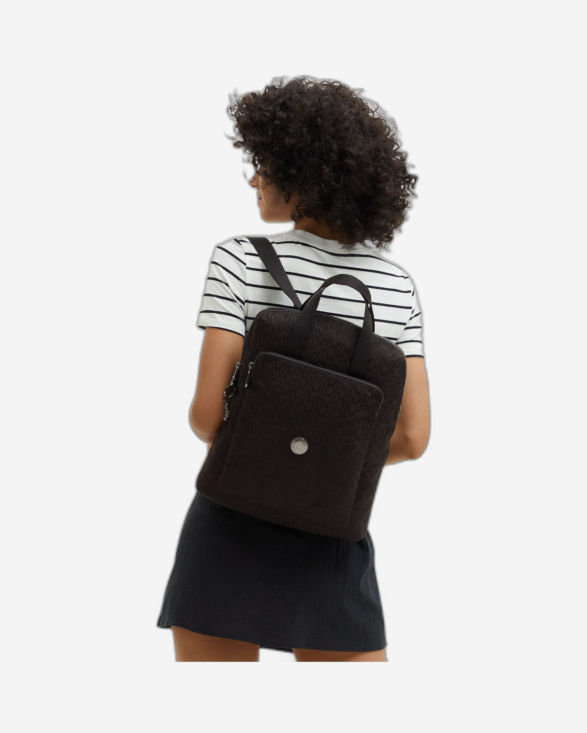 Kipling Kazuki Black Sign Jq Medium Backpack I3507-Y12