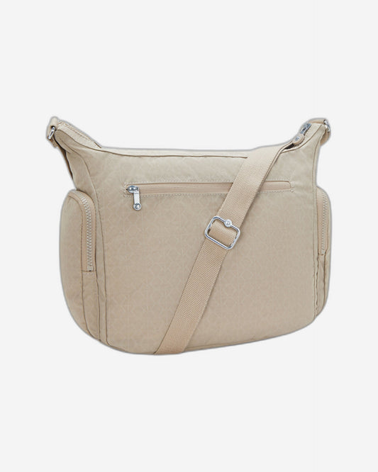 Kipling Gabb Signature Beige Embossed Large Crossbody Bag I3945-96A