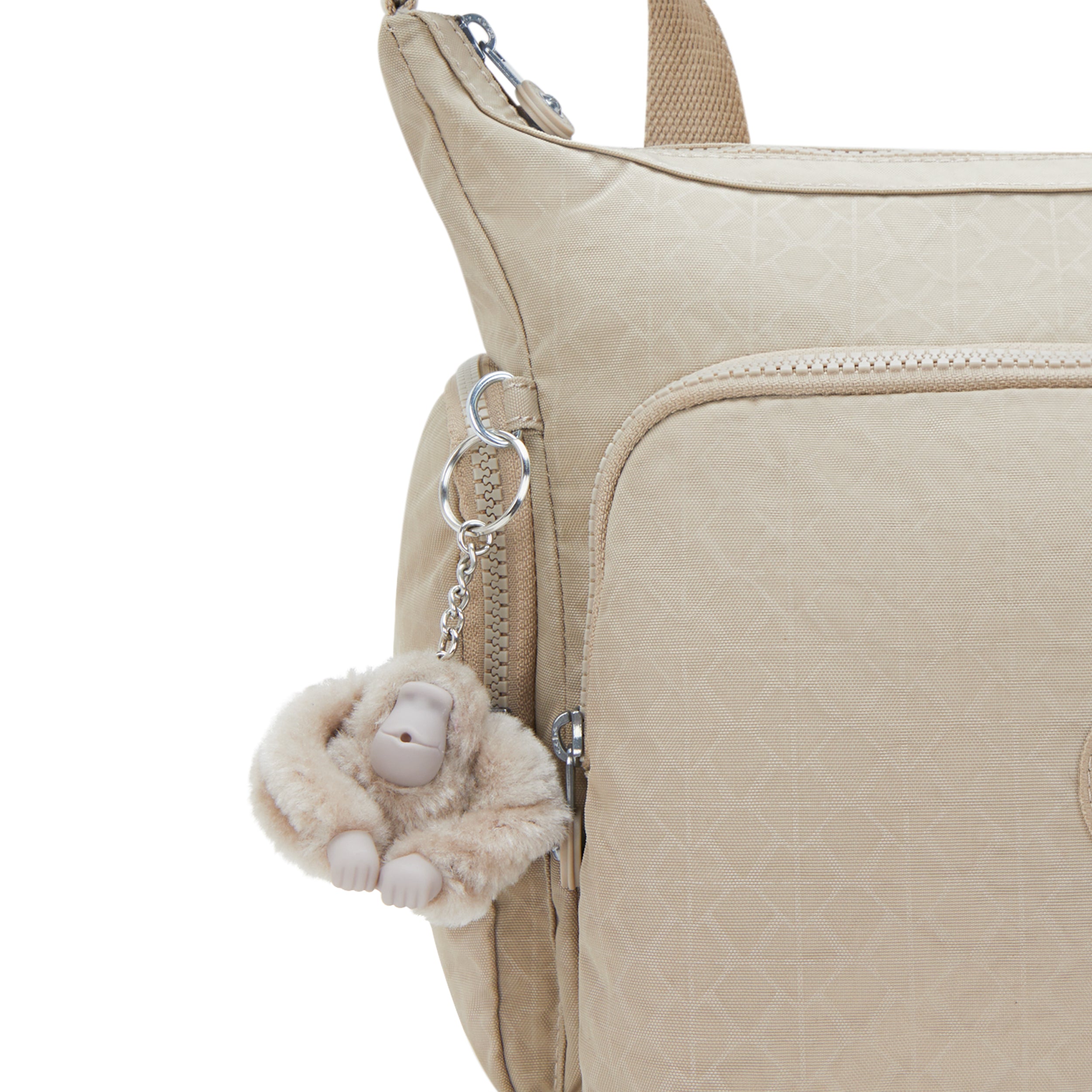 Kipling Gabb Signature Beige Embossed Crossbody Bag I3945-96A