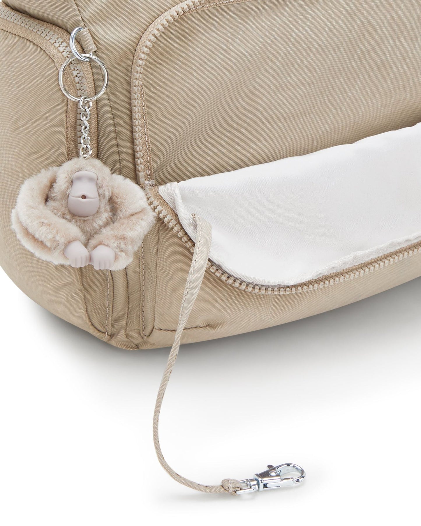 Kipling Gabb Signature Beige Embossed Large Crossbody Bag I3945-96A