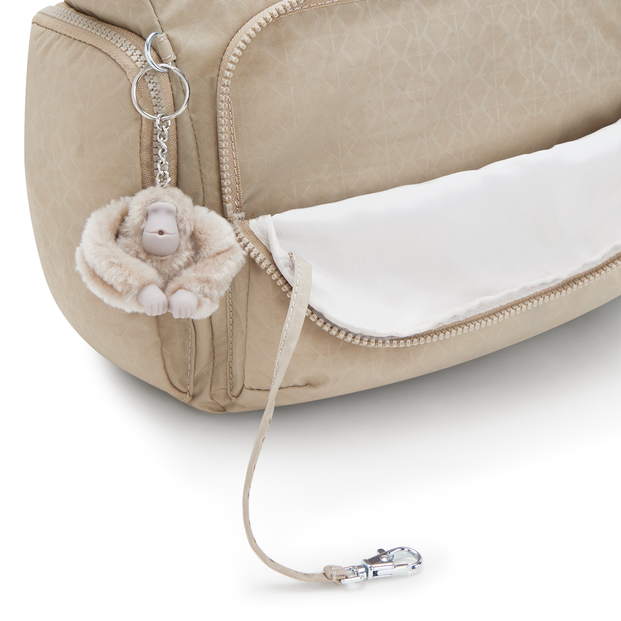 Kipling Gabb Signature Beige Embossed Crossbody Bag I3945-96A