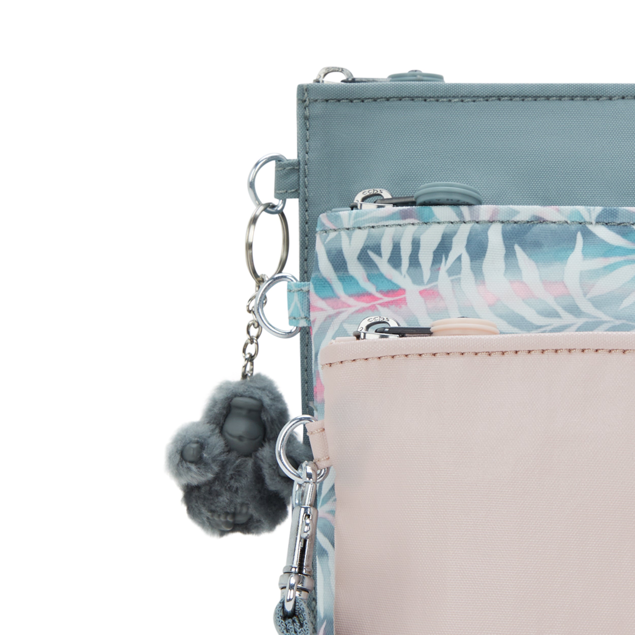 Kipling Iaka L Wristlet Relaxed Grey 3 Pouches Pouche I4219-3NL