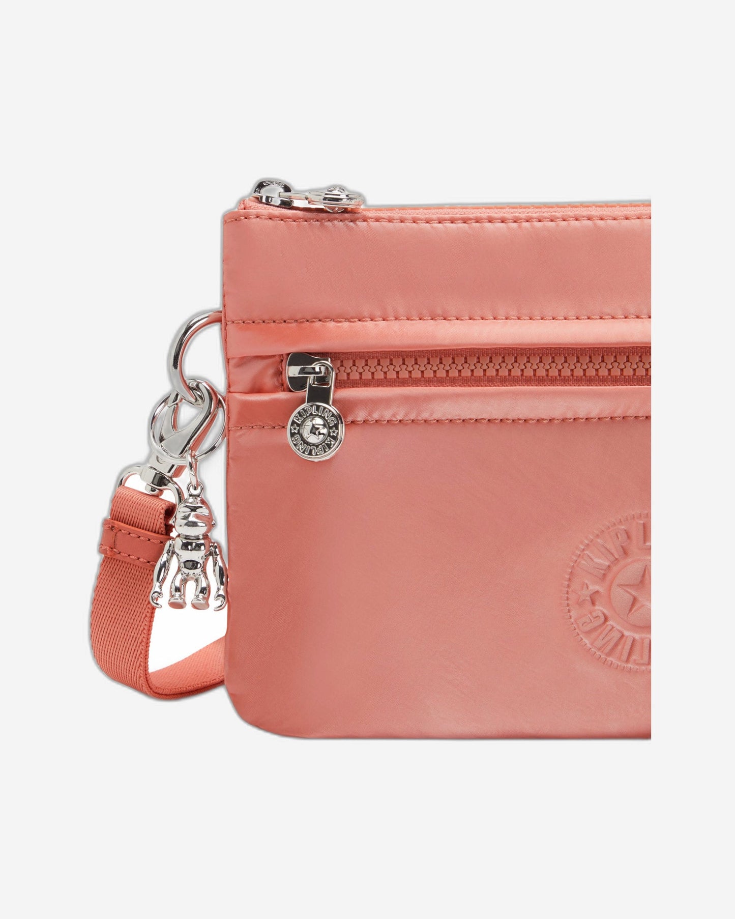 Kipling Riri Peach Glam Large Pouch with Crossbody Strap C2I4683-S7W