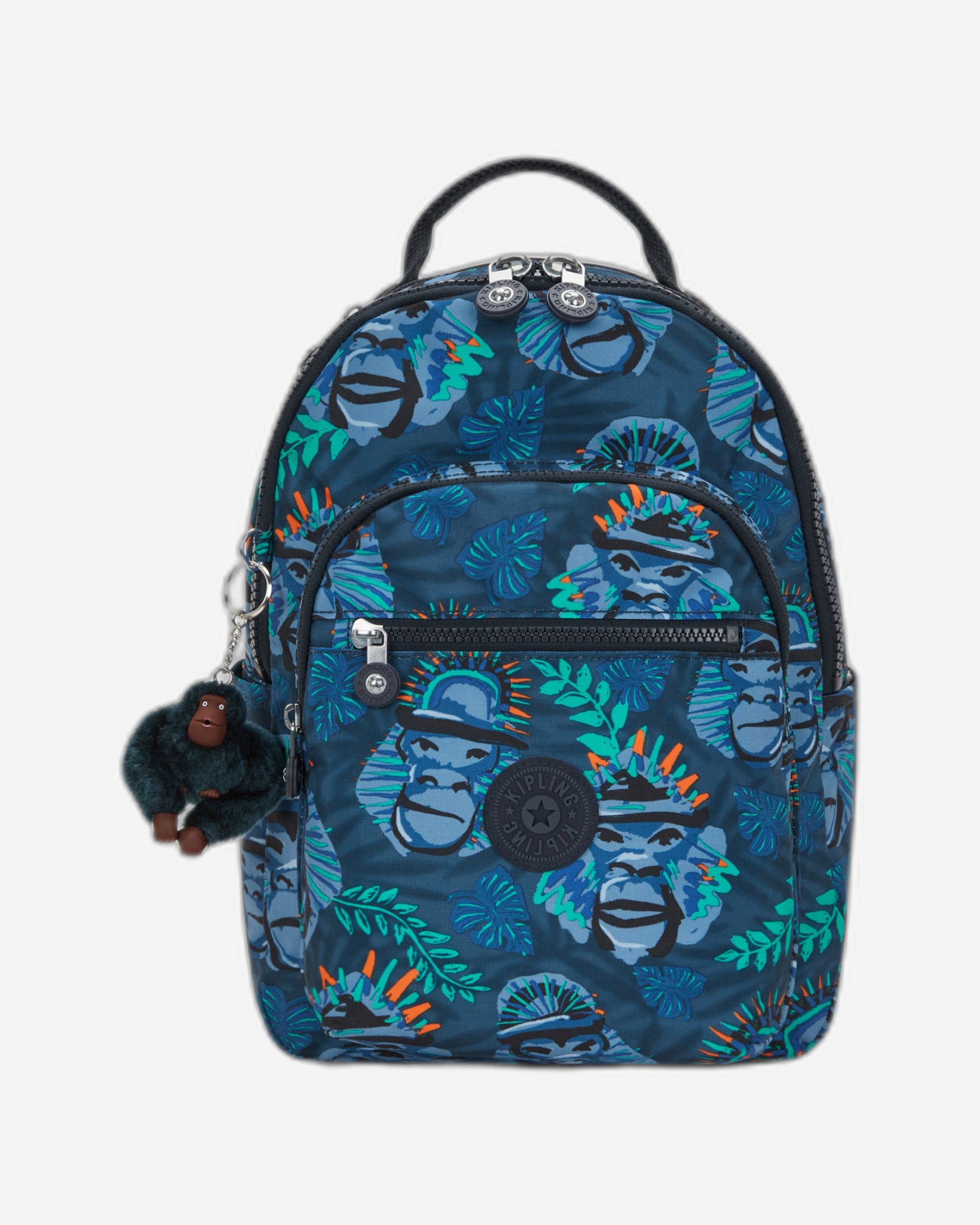 Kipling Seoul S Blue Monkey Fun Small Backpack C2I5357-8HJ