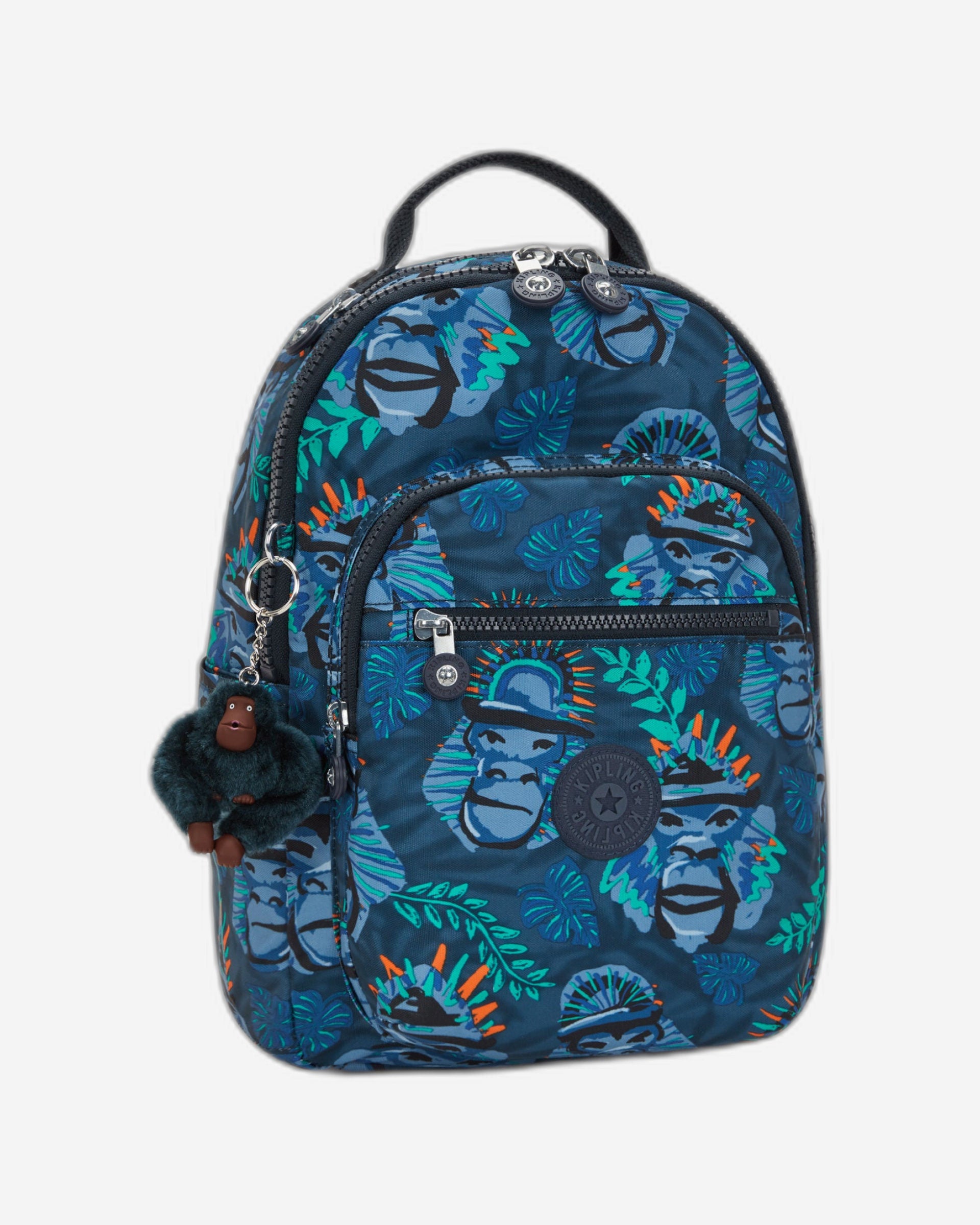 Kipling Seoul S Blue Monkey Fun Small Backpack C2I5357-8HJ