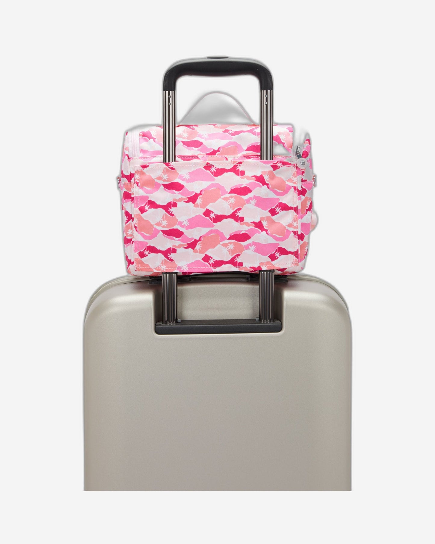 Kipling New Kichirou Pink Palm Large Lunch Bag with Trolley Sleeve I5749-1BV
