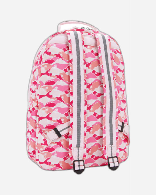 Kipling Seoul Lap Pink Palm Large Backpack with Laptop Compartment I5816-1BV