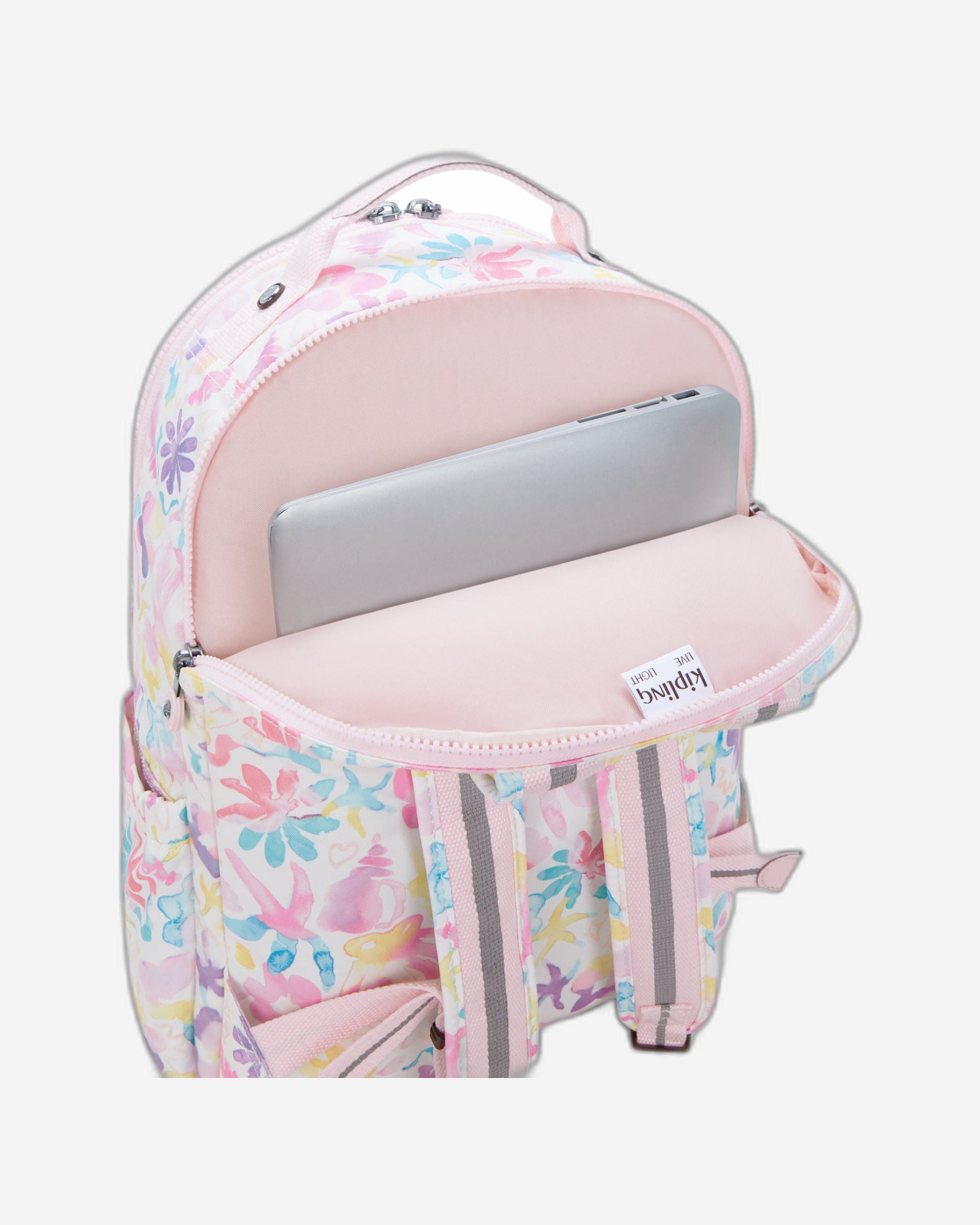 Kipling Abanu Multi Signature Beige Embossed Crossbody Bag I3492-96A