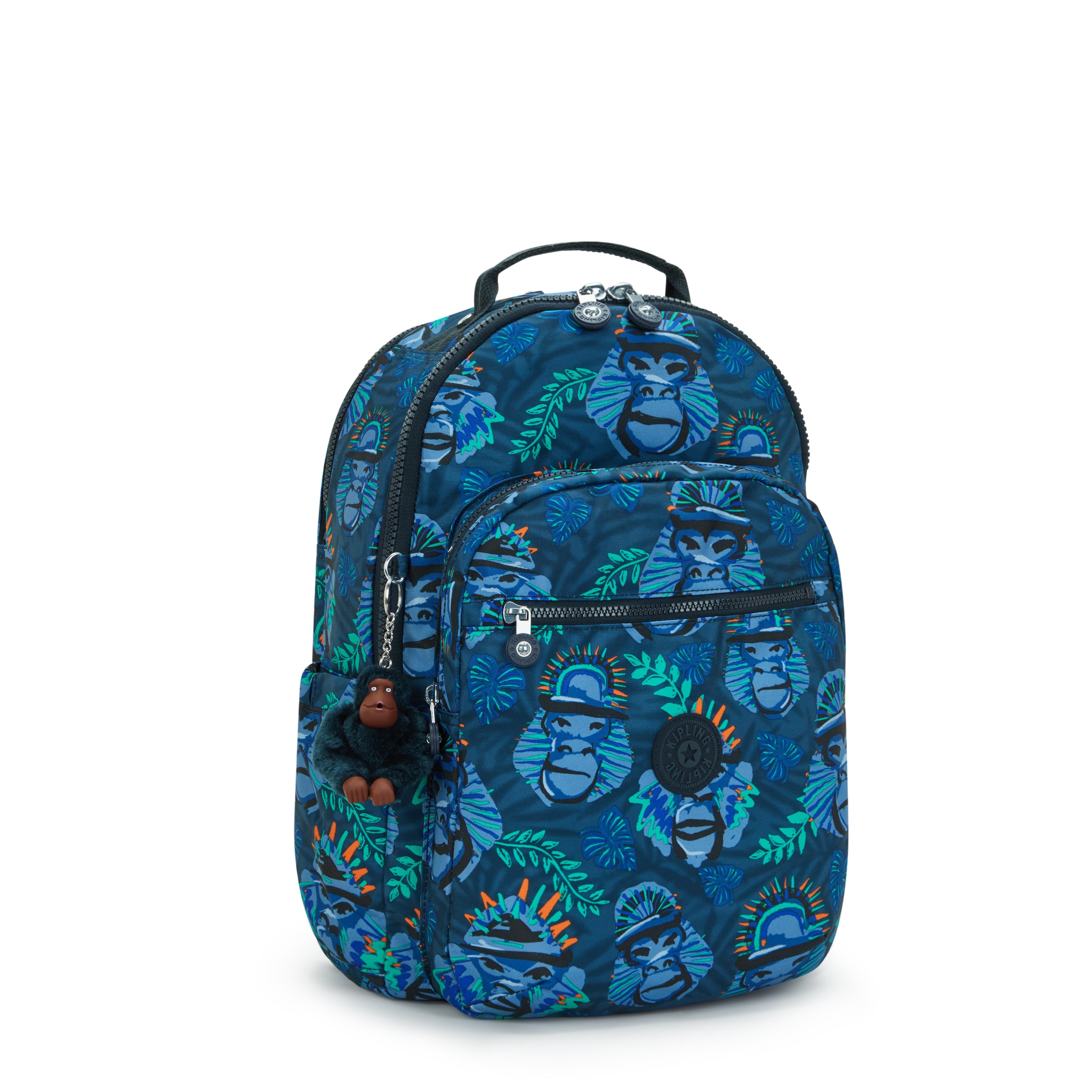 Kipling Seoul Lap Blue Monkey Fun Backpack C2I5816-8HJ