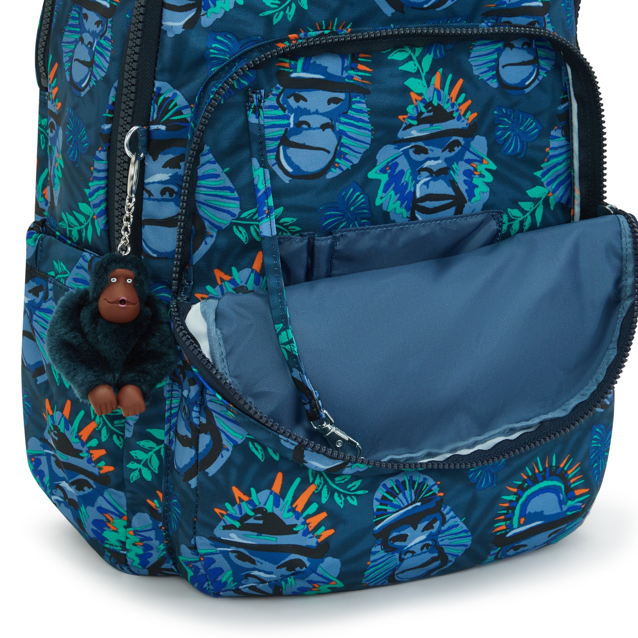 Kipling Seoul Lap Blue Monkey Fun Backpack C2I5816-8HJ