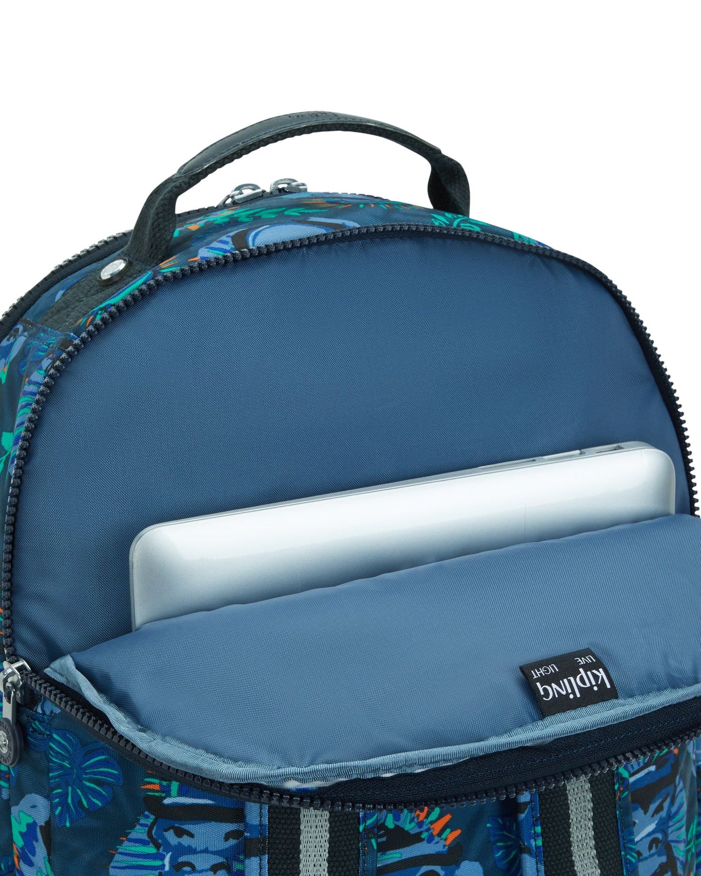 Kipling Seoul Lap Blue Monkey Fun Large Backpack C2I5816-8HJ