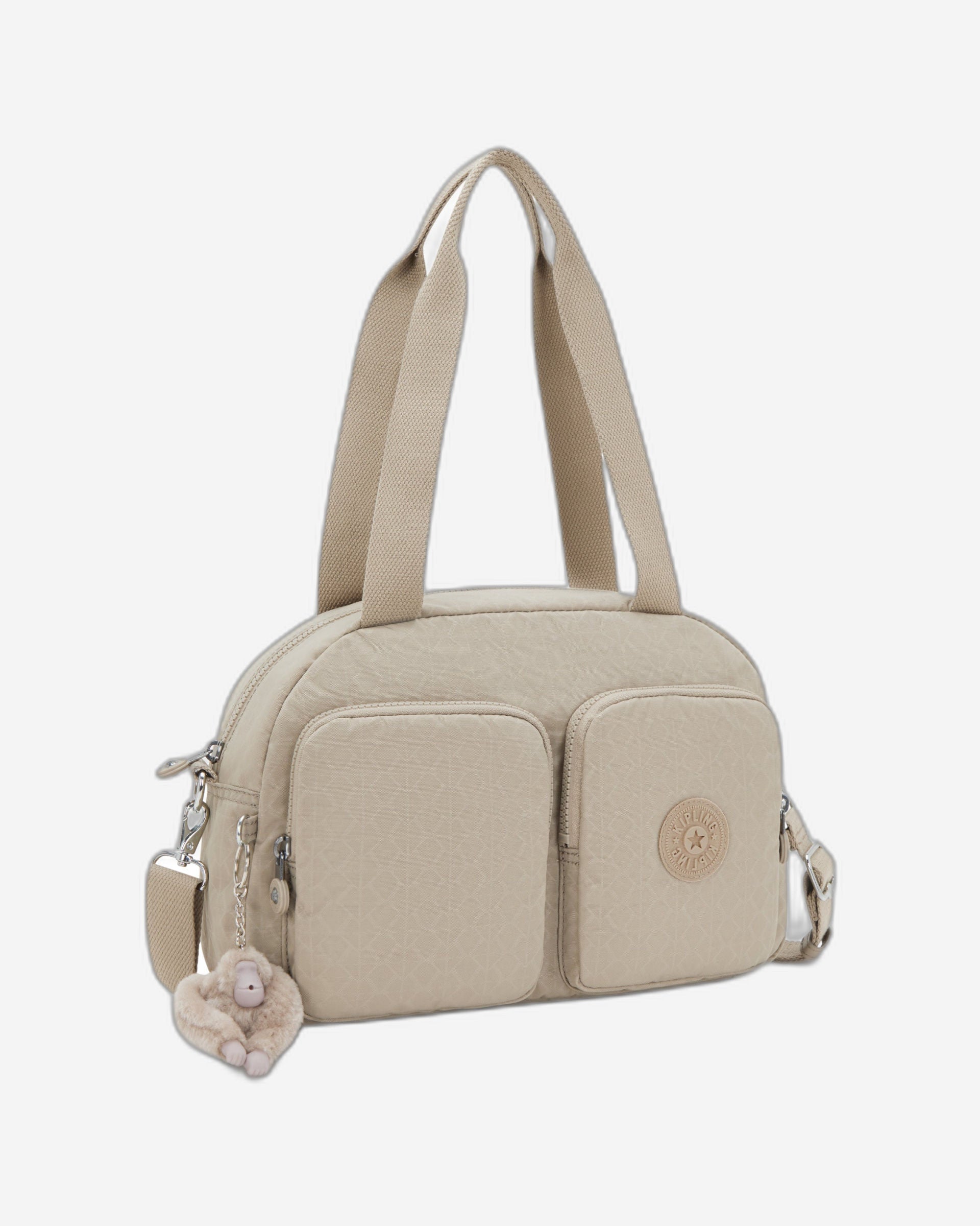 Kipling Cool Defea Signature Beige Embossed Medium Shoulderbag I6017-96A