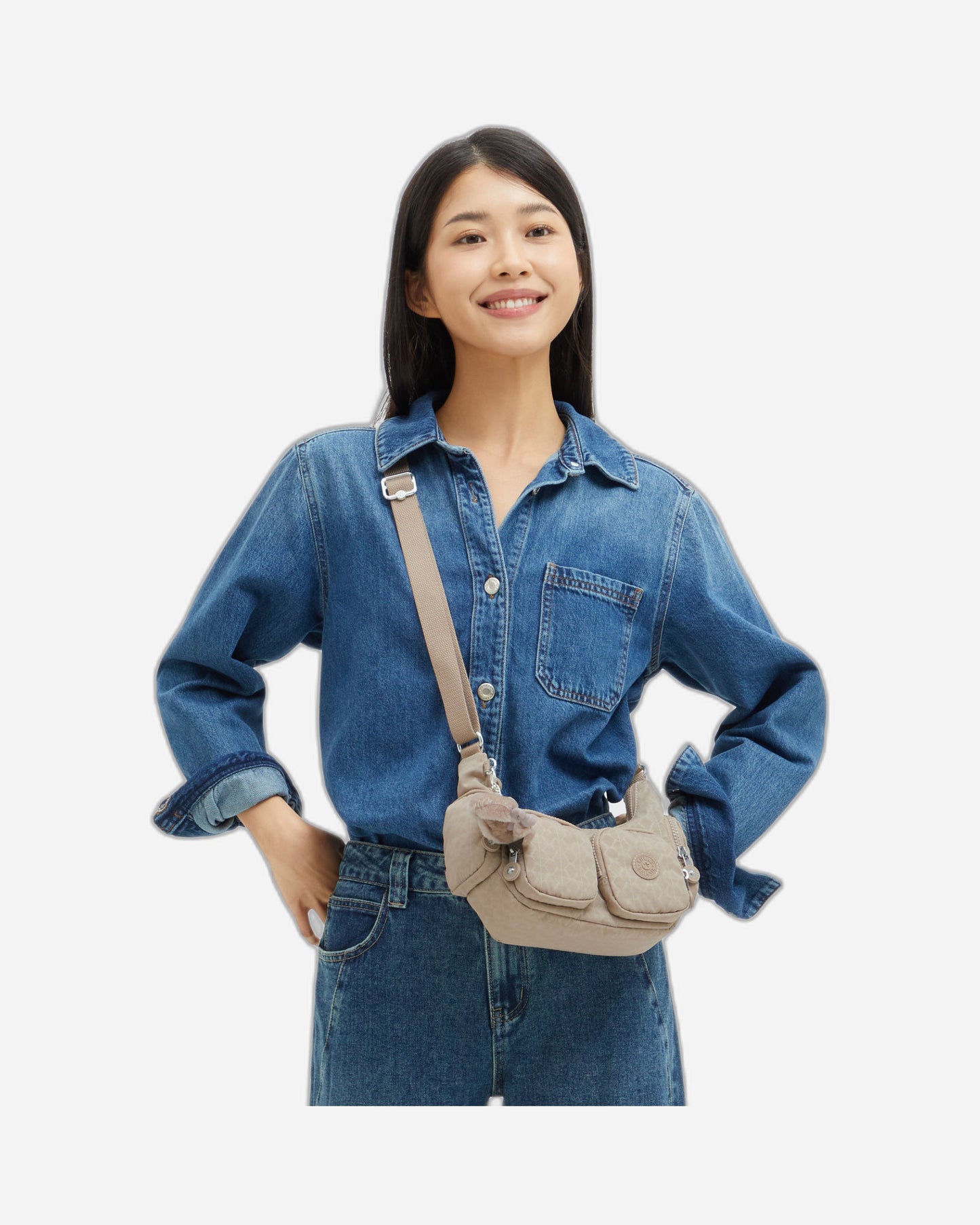 Kipling Rikka Mini Sign Beige Emb Small Crossbody I7005-96A