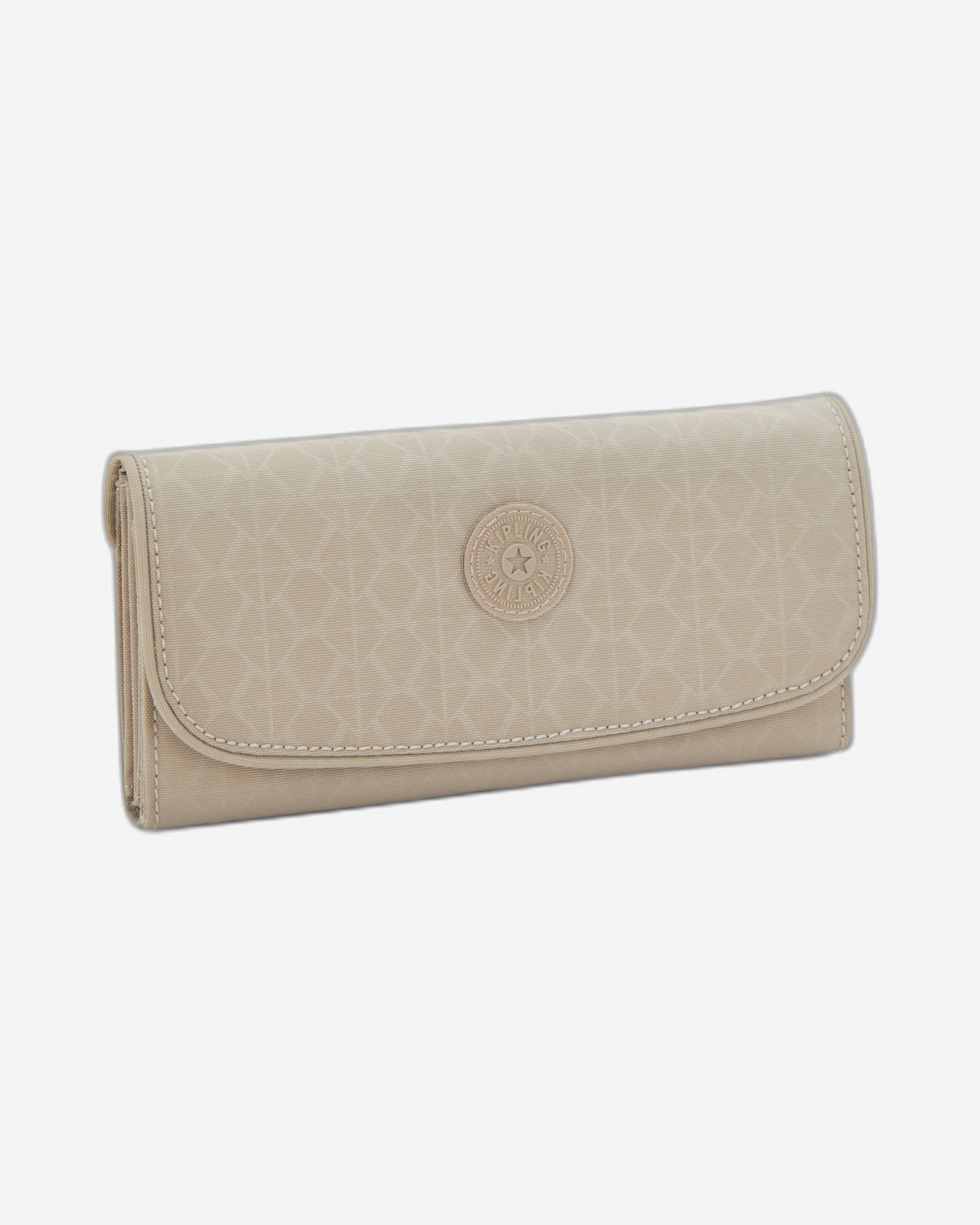 Kipling Money Land Signature Beige Embossed Large Wallet I7015-96A