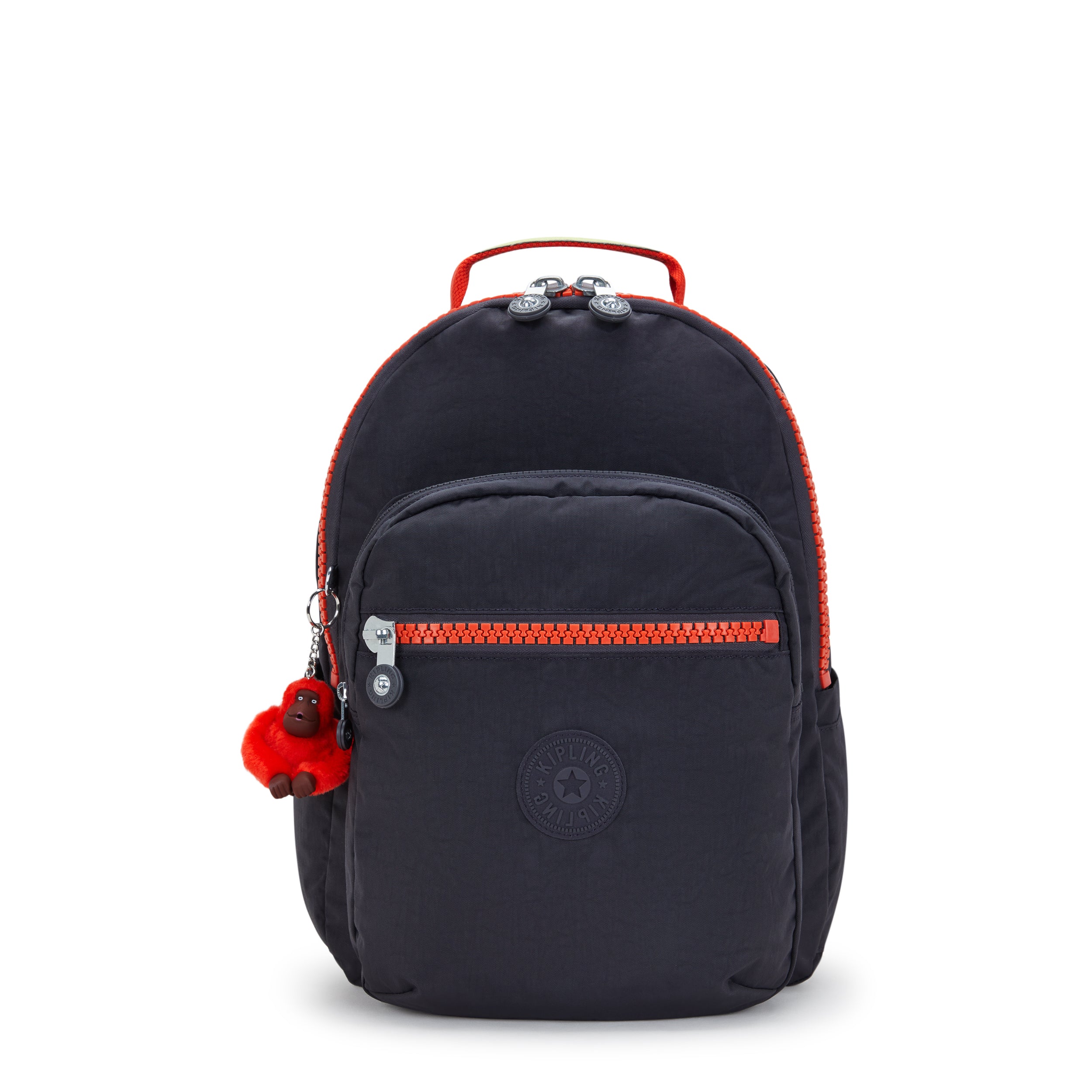 KIPLING-Bold Seoul Lap-Large Backpack with Separate Laptop Compartment-Iron Bold Zip-I7050-N4W