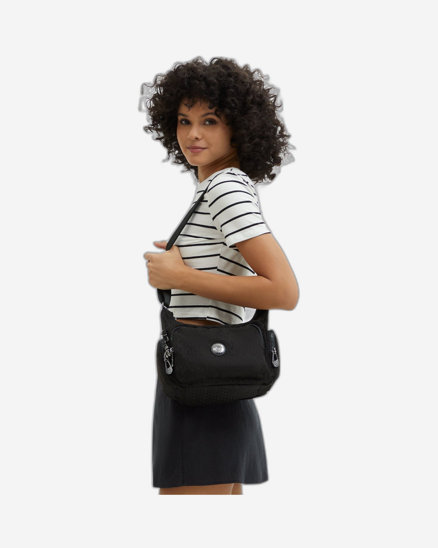 Kipling Gabb S Black Sign Jq Medium Crossbody I7101-Y12