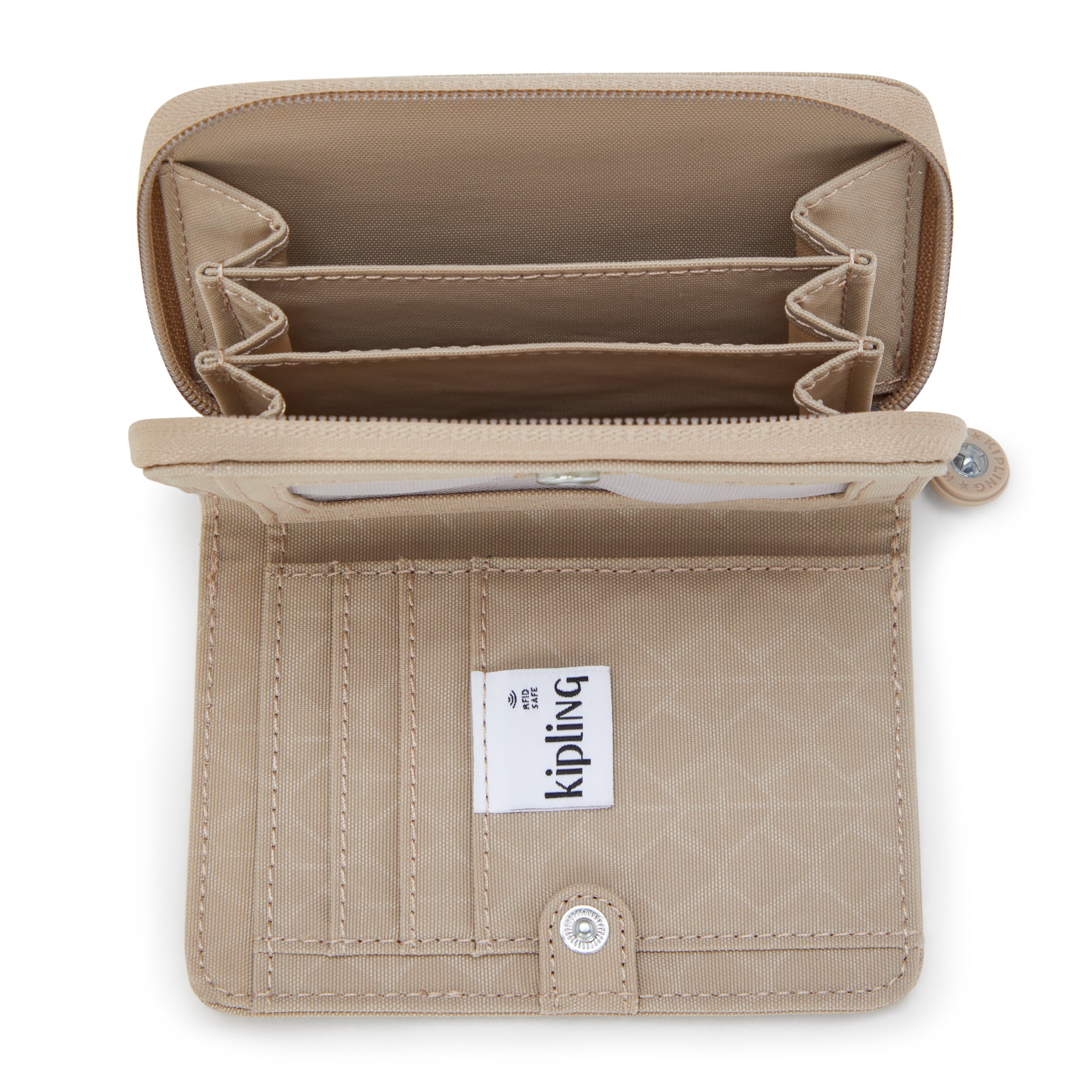 Kipling Money Love Signature Beige Embossed Wallet I7276-96A