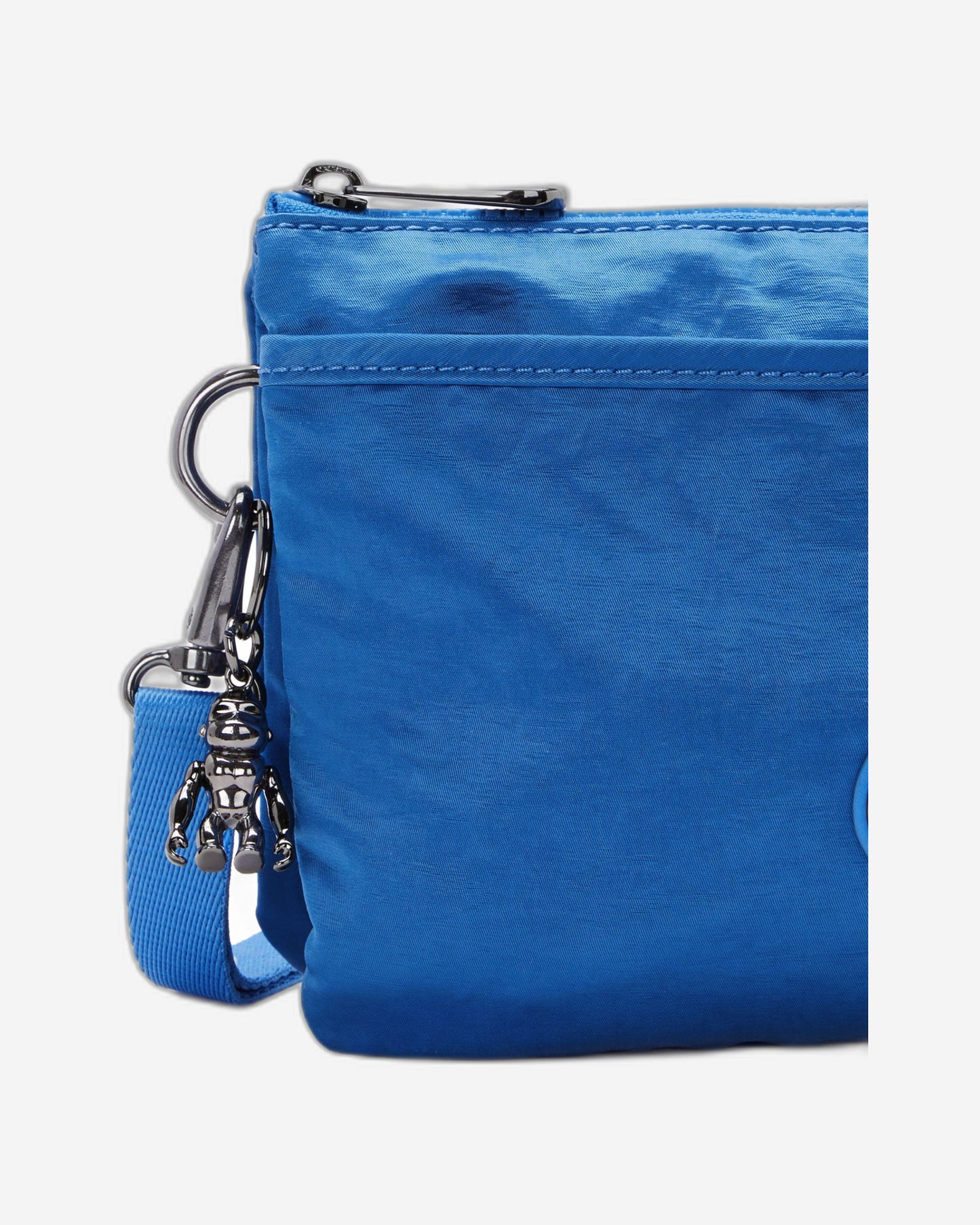 Kipling Riri Satin Blue Large Pouch with Crossbody Strap C2I7679-S9H
