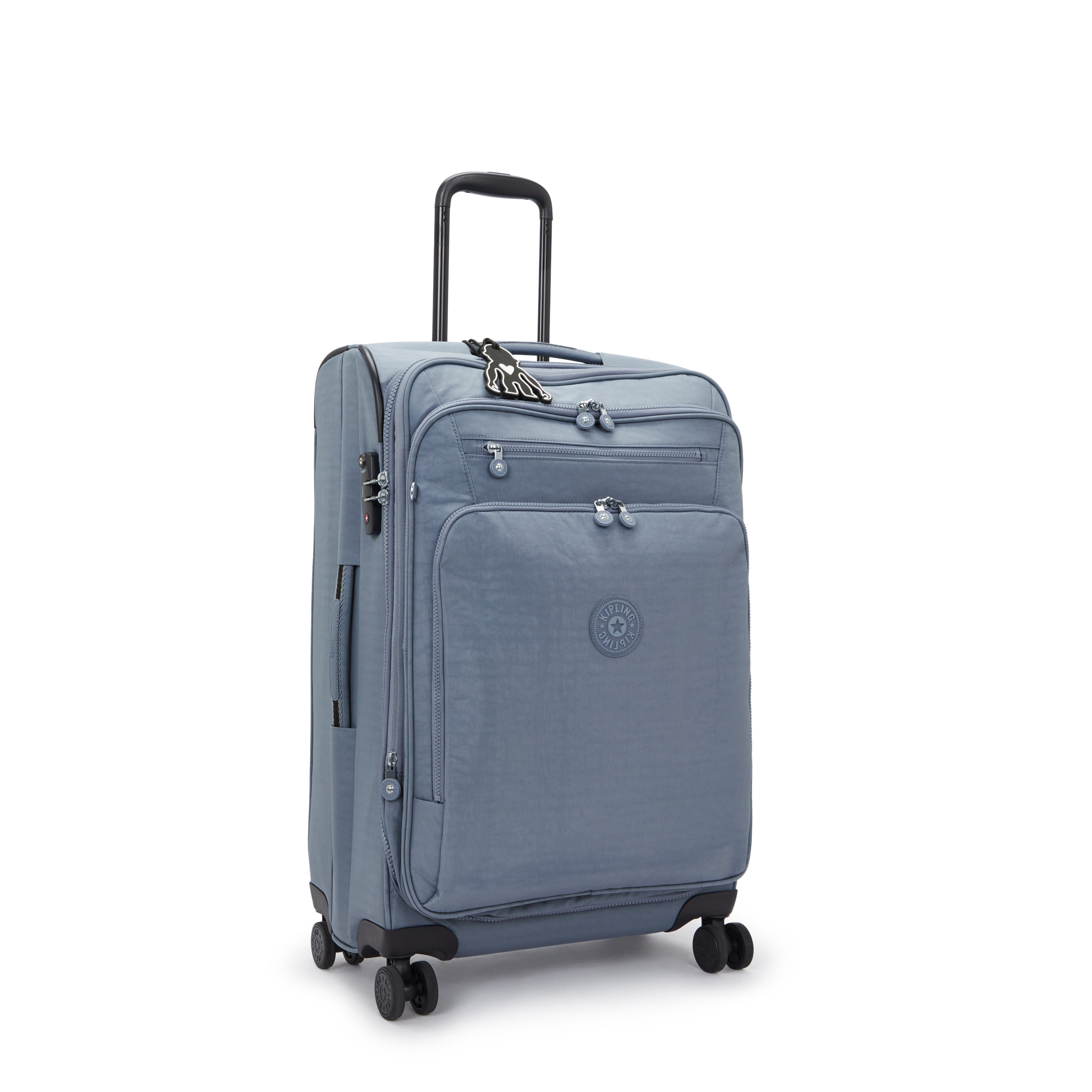 Kipling New Youri Spin M Blue Stone Expandable Wheeled Luggage I7706-6FB