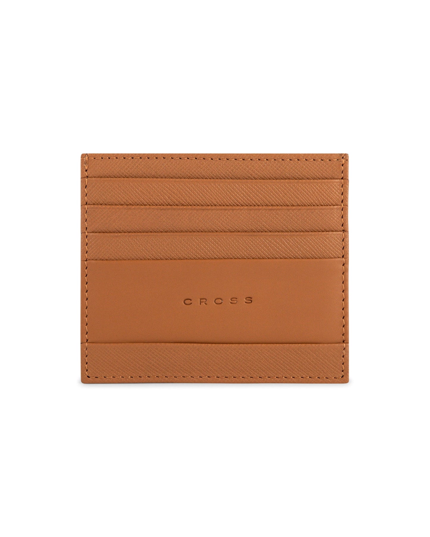 Cross Saffiano Leather 6Cc Card Holder - Mocha