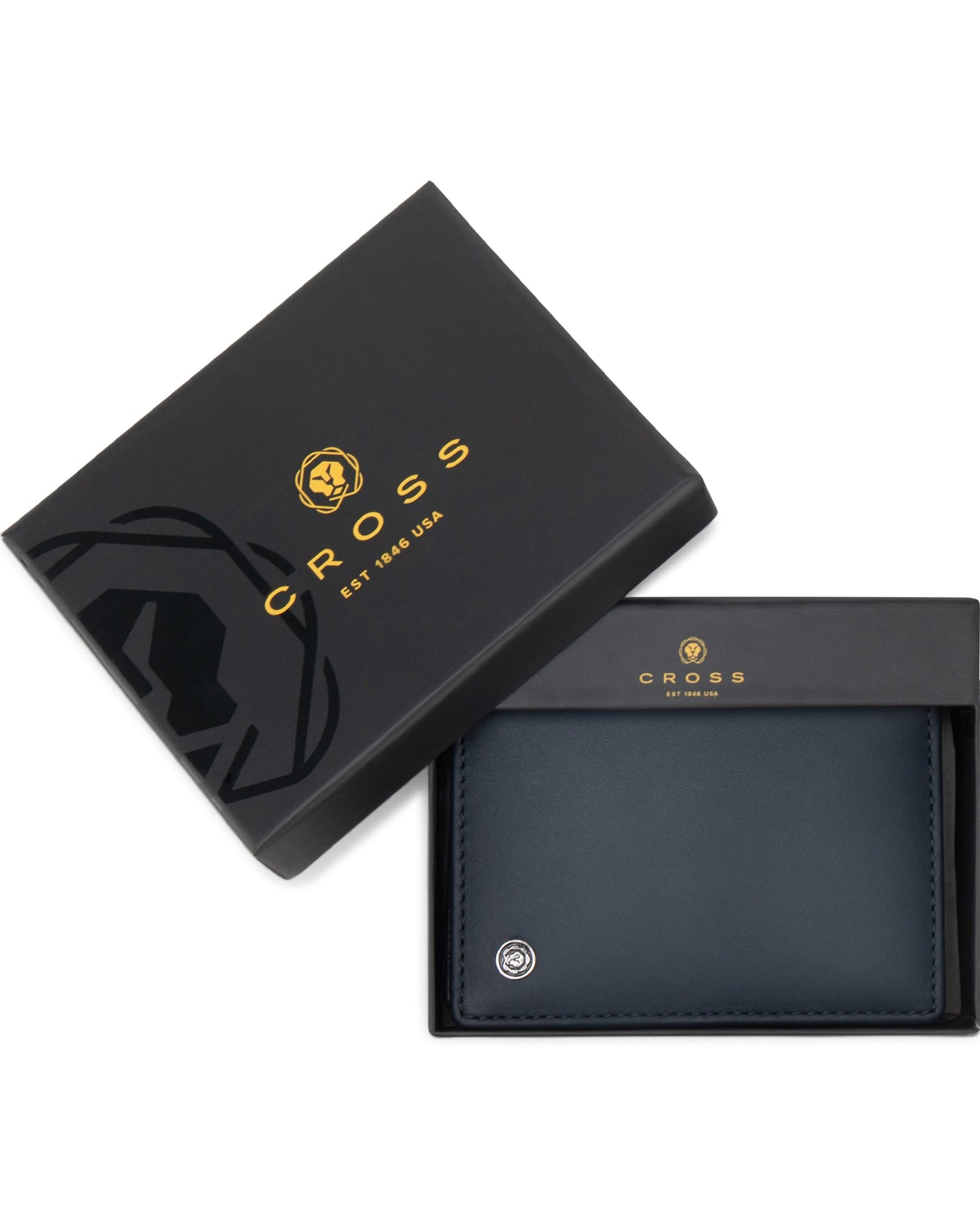 Cross Soft Grain Leather Business Card Case - Navy Blue