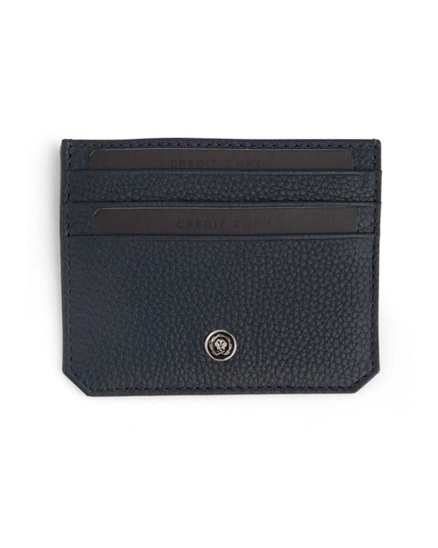 Cross Pebble Leather 6Cc Cardholder Navy Blue
