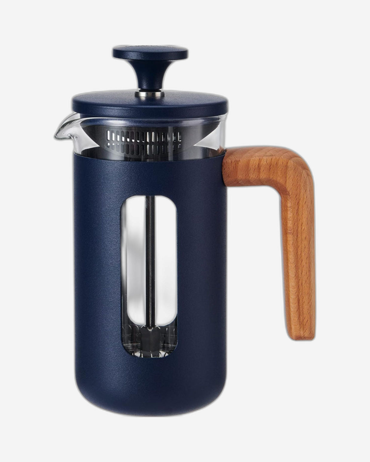 Lc Pisa Cafetiere 3 Cup Navy Wood Handle
