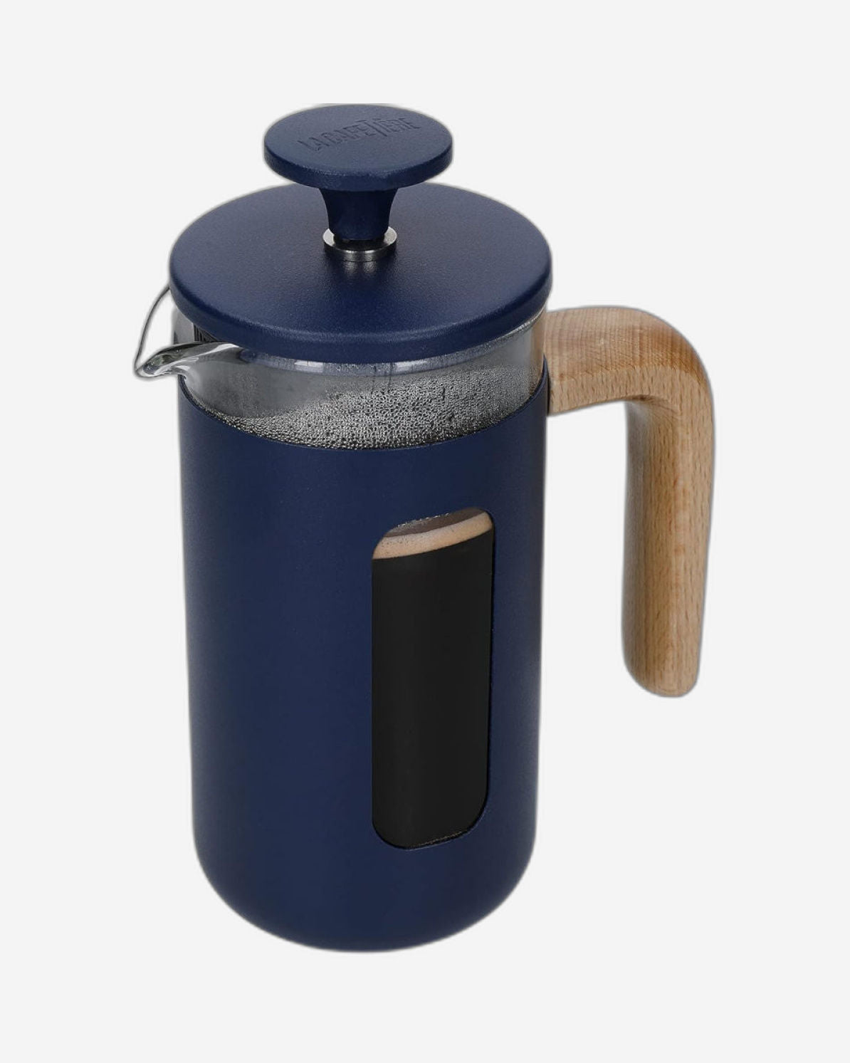 Lc Pisa Cafetiere 3 Cup Navy Wood Handle
