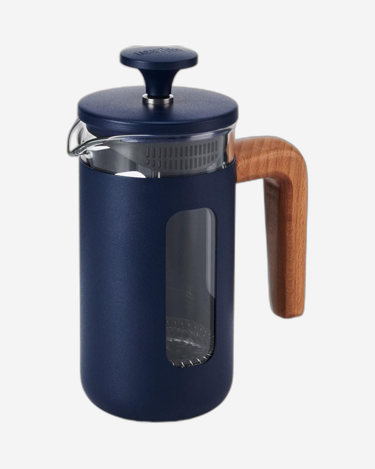 Lc Pisa Cafetiere 3 Cup Navy Wood Handle