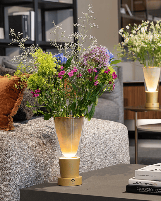 Zafferano Soffio Lamp Gold Clear Sandblasted