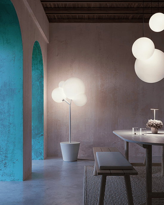 Zafferano Tree of Light Floor Lamp White Bulb