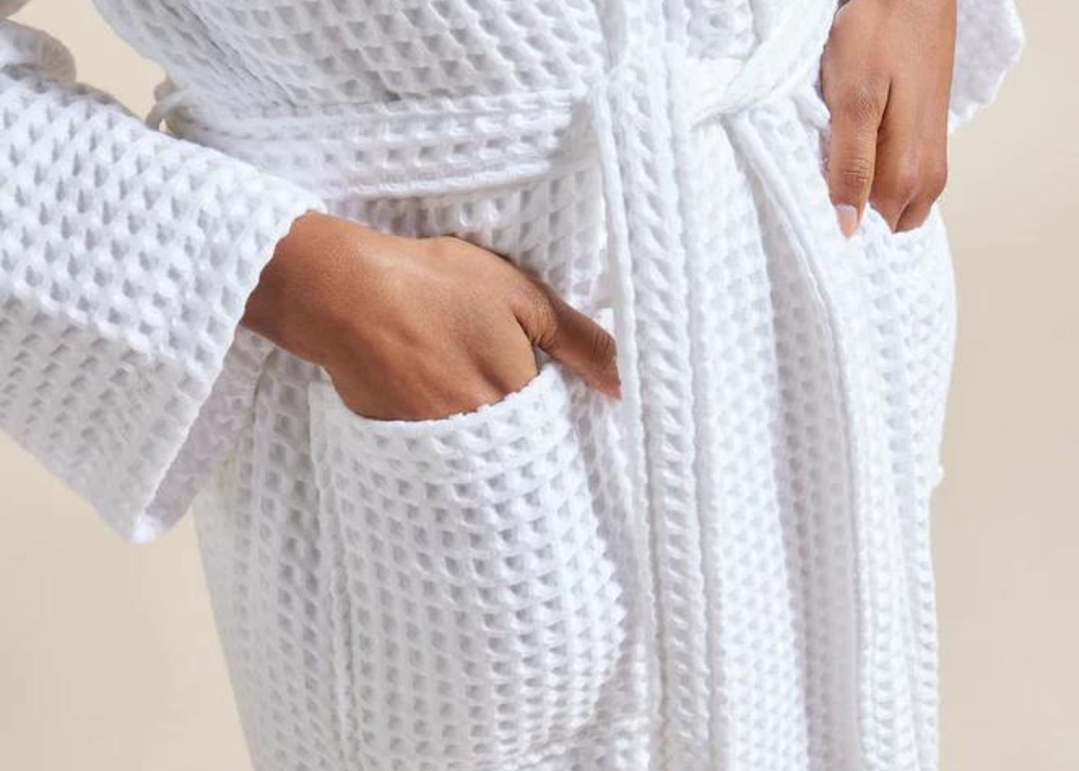 Christy Waffle Robe White