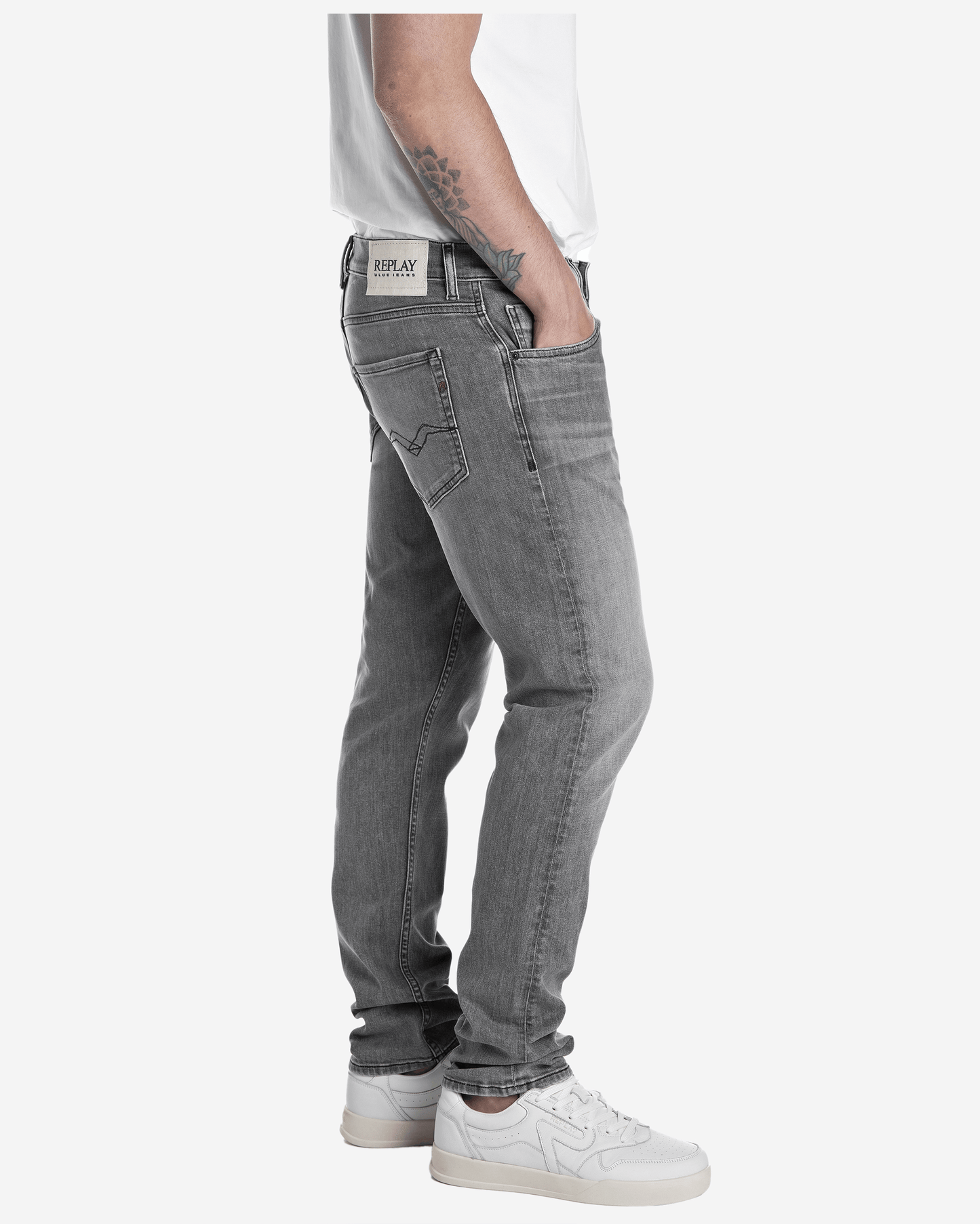 Replay Mickym Slim-Fit Jeans - Grey