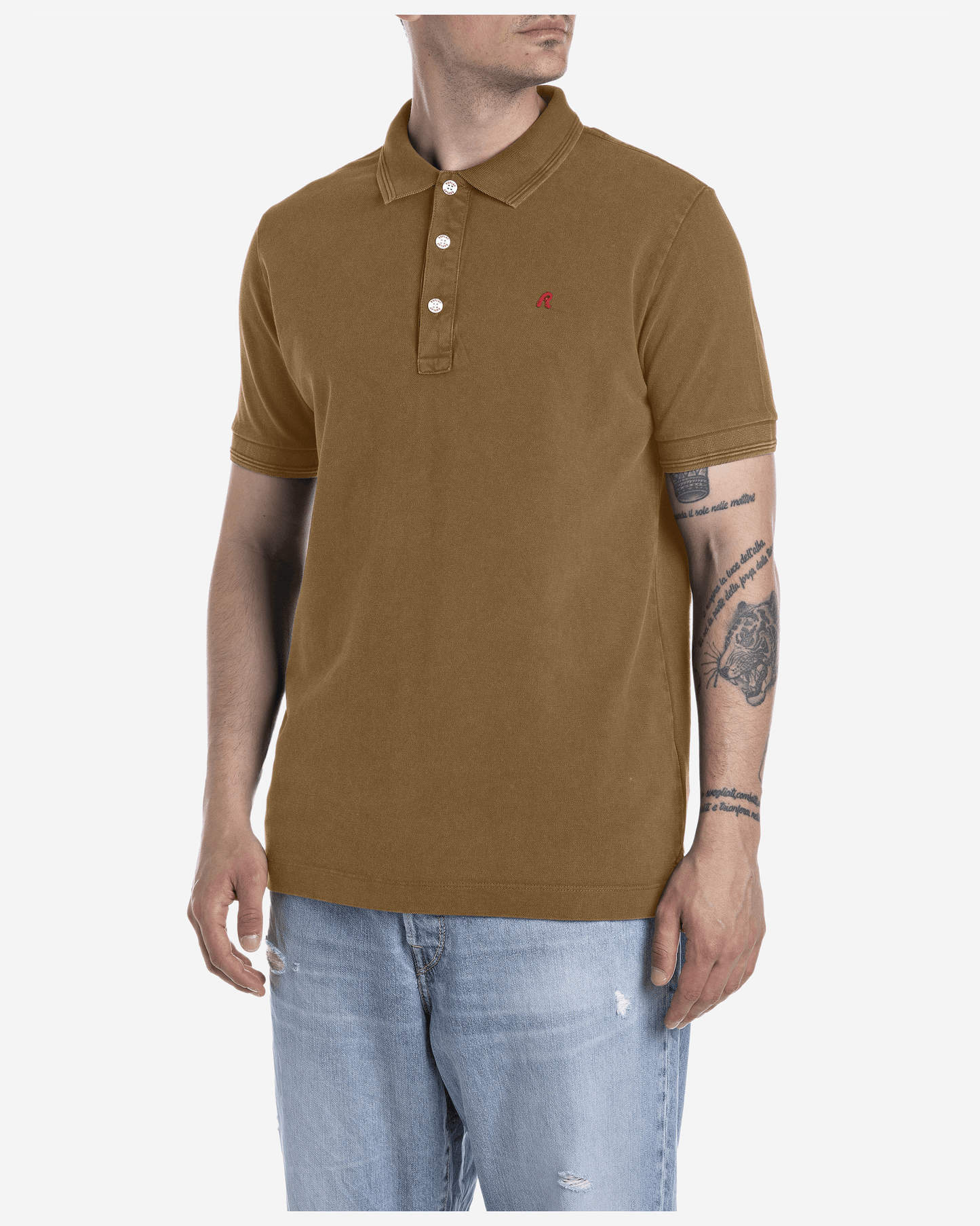 Replay Cotton Polo-Shirt With Embroidery