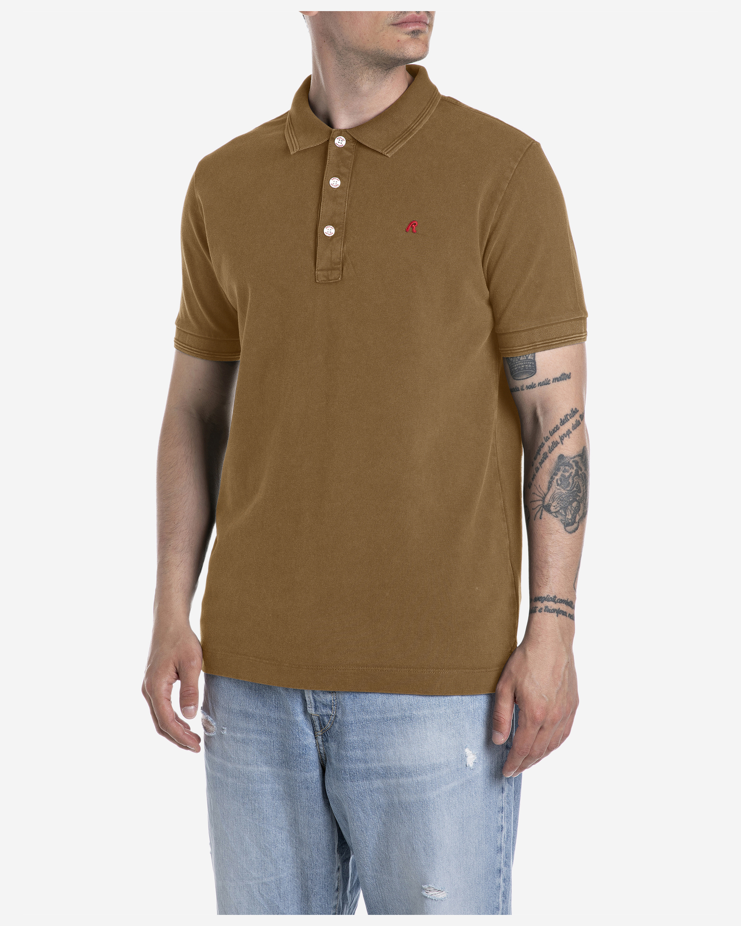 Replay Cotton Polo-Shirt With Embroidery