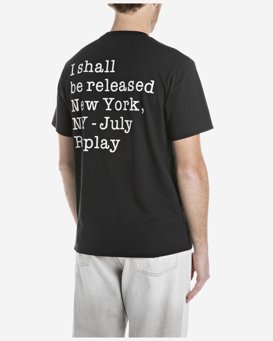 Replay COTTON T-SHIRT WITH LETTERING