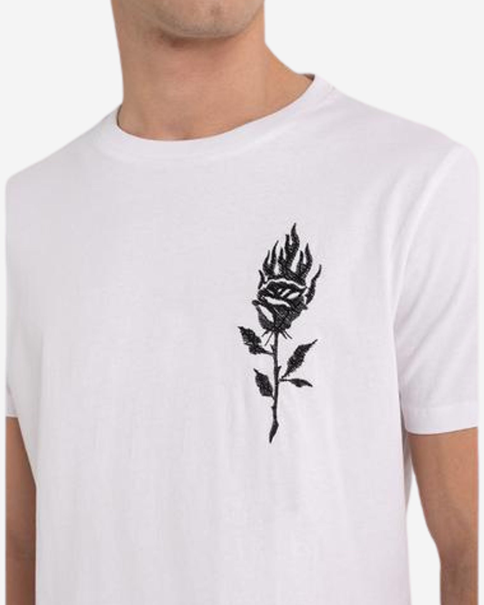T-Shirt With Rose Print