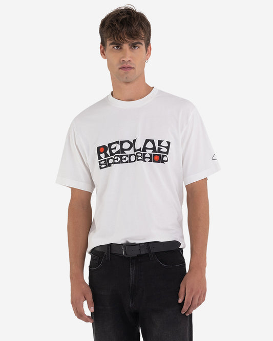 Jersey T-Shirt With Biker Print