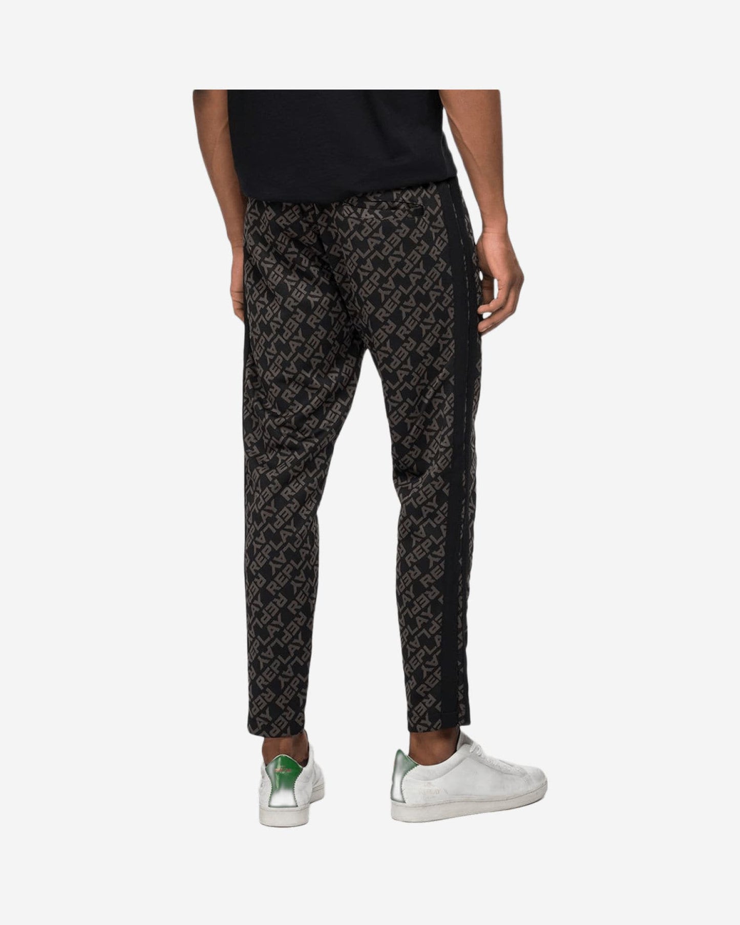 Replay Slim Fit Jogger Pants With Jacquard Pattern