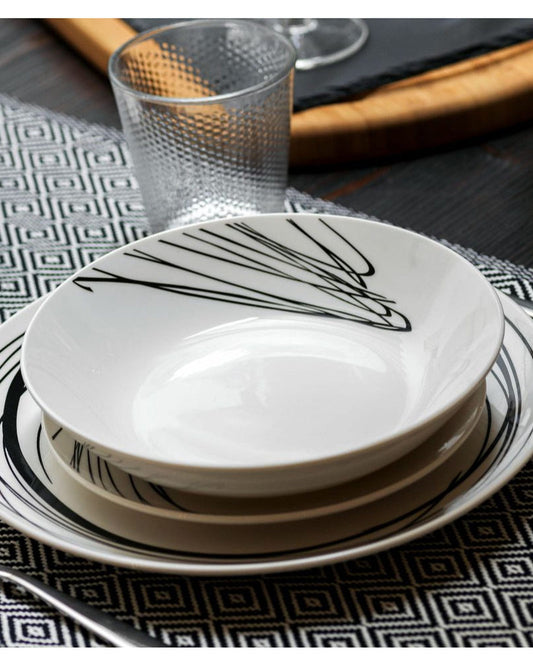Tognana Dessert Plate White Metropolis Graphic Art