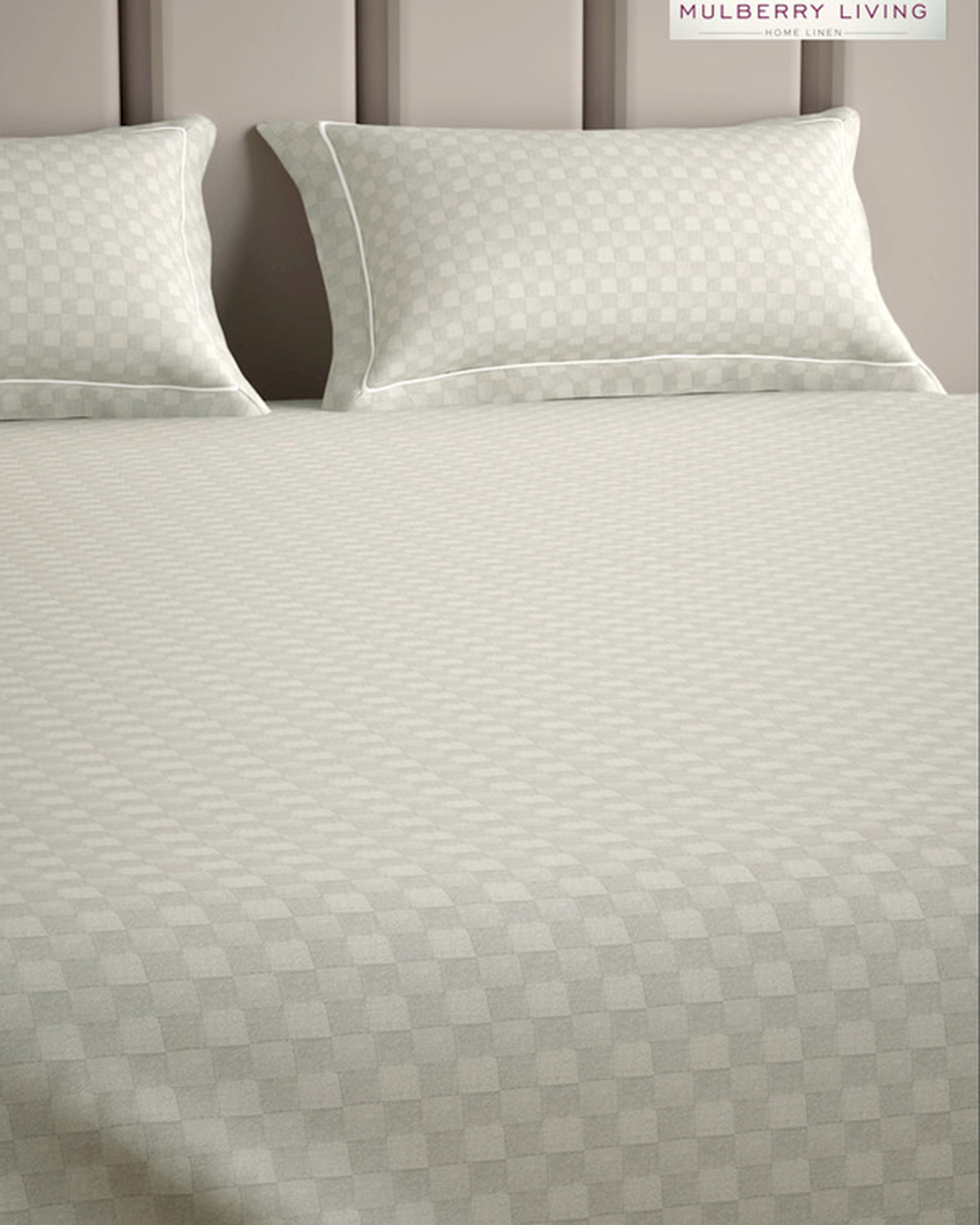 Mulberry Living Cotton Pillow Covers Set 2Pc 300TC Urban Grid Mediterranean Blue