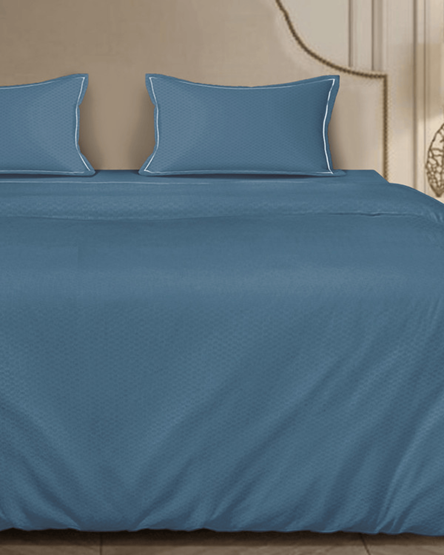 Mulberry Living Cotton King 4Pc Micro Checks Stratosphere Blue