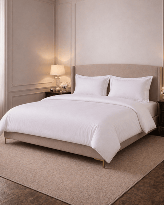 Mulberry Living Cotton King 4Pc Linear Luxe White