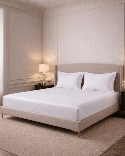 Mulberry Living Cotton King Fitted 3Pc Linear Luxe White