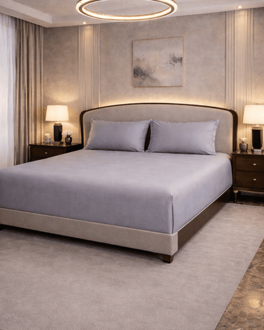 Mulberry Living Cotton King Flat 3Pc Giza Silver Grey
