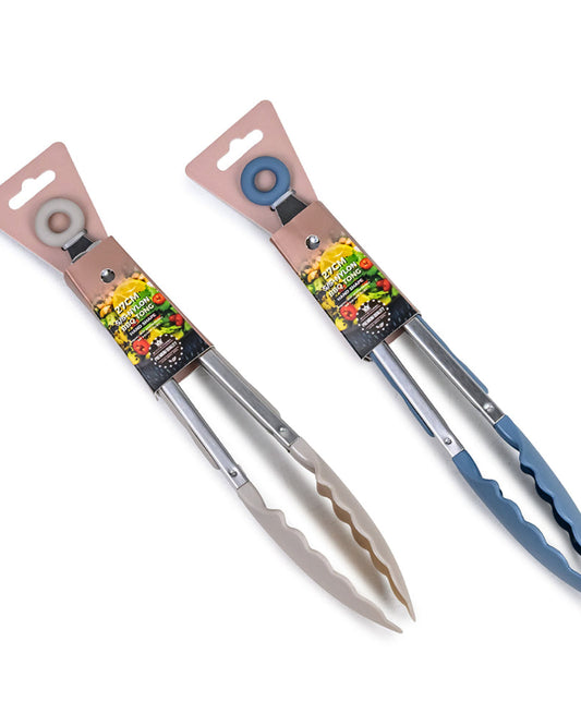 Cuisine Art 27cm Stainless Steel & Nylon BBQ Tong - Heavy-Duty Heat-Resistant Grill Tongs with Non-Slip Nylon Tips