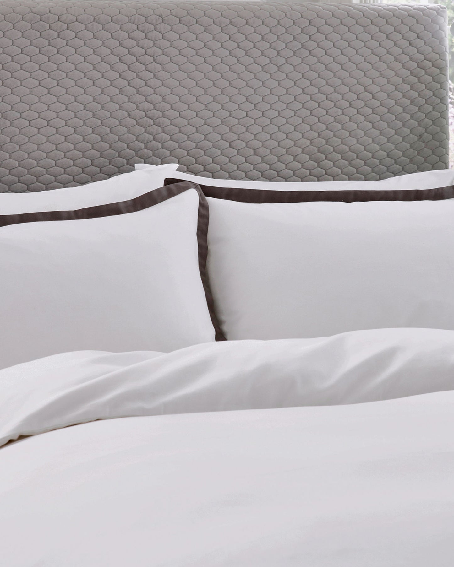 Bedeck of Belfast "Olenna" Duvet Cover Set in Charcoal/White