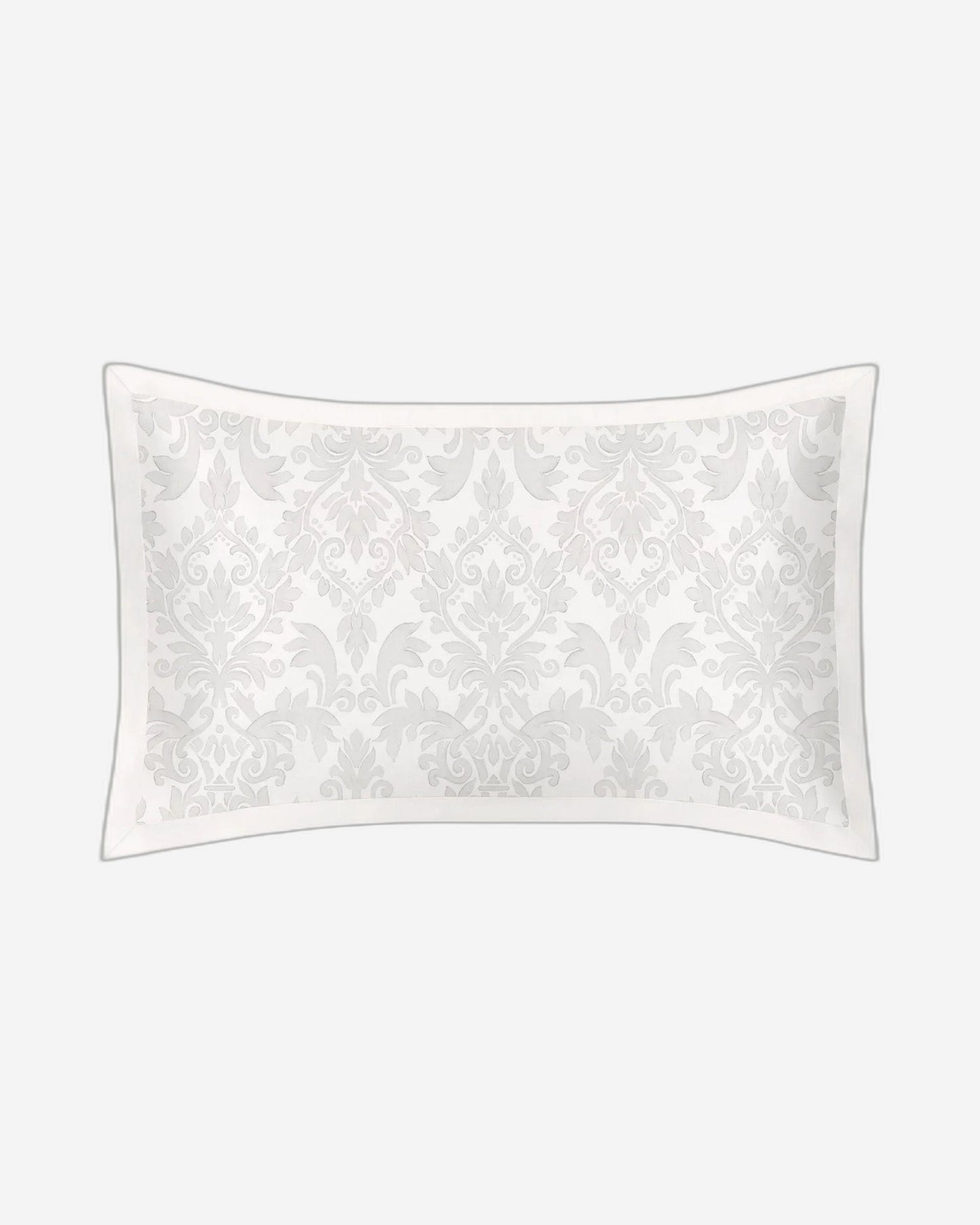 Mayfairsilk "Mulberry Silk" Printed Damask Oxford Pillowcase w/ Ivory Boarder